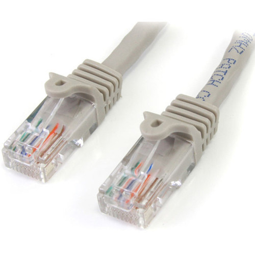 StarTechcom 7 ft Gray Snagless Cat5e UTP Patch Cable - Category 5e - 7 ft - 1 x RJ-45 Male - 1 x RJ-45 Male - Gray 45PATCH7GR