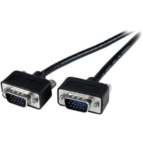 StarTechcom 15 ft Thin Coax High Res Monitor VGA Cable -Low Profile HD15 MM - HD-15 Male - HD-15 Male - 15ft - Black MXT101MMLP15