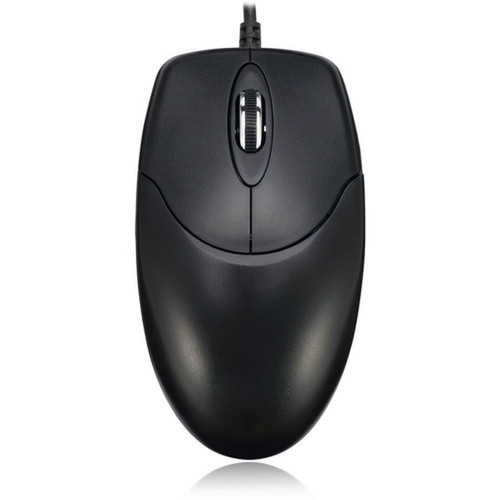 Adesso HC-3003PS - 3 Button Desktop Optical Scroll Mouse PS2 - Optical - Cable - Black - PS2 - 1000 dpi - Scroll Wheel - 3 HC-3003PS