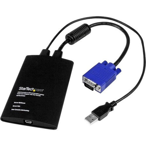 StarTechcom USB Crash Cart Adapter - File Transfer  Video - Portable Server Room Laptop to KVM Console Crash Cart NOTECONS02 - KVM NOTECONS02