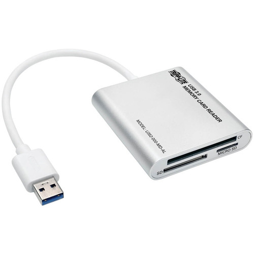 Tripp Lite USB 3.0 SuperSpeed Multi-Drive Memory Card Reader/Writer, Aluminum Case - SD, SDHC, SDXC, Reduced Size MultiMediaCard Type (Fleet Network)