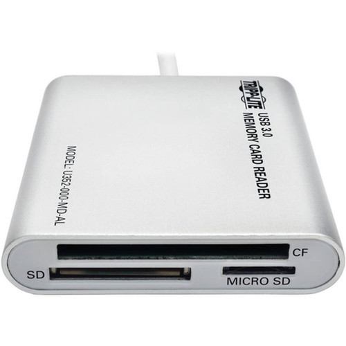 Tripp Lite USB 30 SuperSpeed Multi-Drive Memory Card ReaderWriter Aluminum Case - SD SDHC SDXC Reduced Size MultiMediaCard Type U352-000-MD-AL
