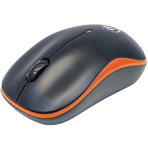Manhattan Success Wireless Optical Mouse - Optical - Wireless - Radio Frequency - Orange Black - USB - 1000 dpi - Scroll Wheel - 3 179409