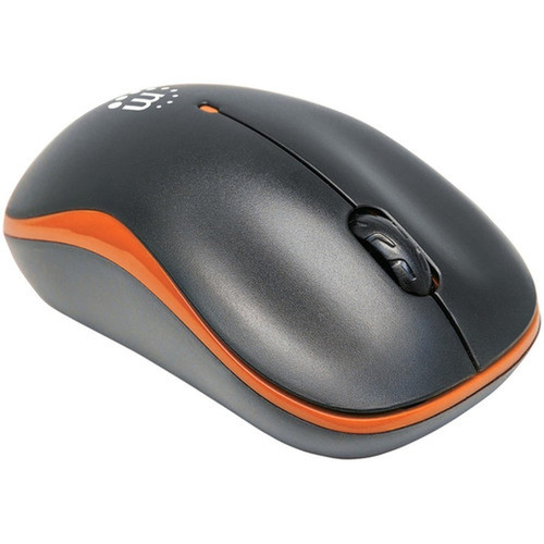 Manhattan Success Wireless Optical Mouse - Optical - Wireless - Radio Frequency - Orange Black - USB - 1000 dpi - Scroll Wheel - 3 179409