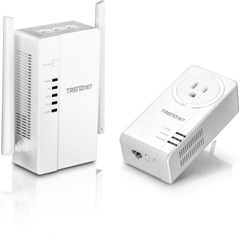 TRENDnet WiFi Everywhere Powerline 1200 AV2 Wireless Kit - 3 x Network (RJ-45) - 1200 Mbit/s Powerline - 984.3 ft Distance Supported - (Fleet Network)