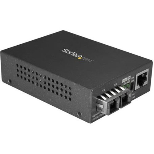 StarTechcom Singlemode SM SC Fiber Media Converter for 101001000 Network - 10km - Gigabit Ethernet - 1310nm - w Auto Negotiation MCMGBSCSM10