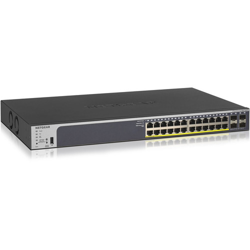 Netgear ProSafe GS728TP Ethernet Switch - 24 Ports - Manageable - 2 Layer Supported - Modular - Twisted Pair, Optical Fiber - - (Fleet Network)