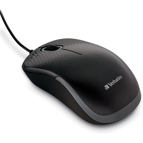 Verbatim Silent Corded Optical Mouse - Black - Optical - Cable - Black - USB Type A - Scroll Wheel (Fleet Network)