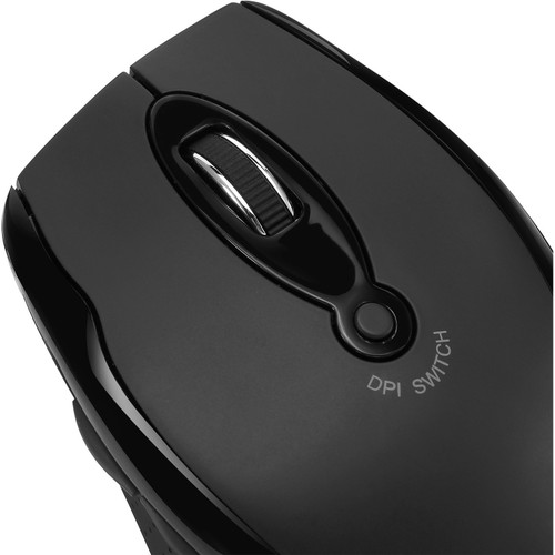 Adesso iMouse M20B - Wireless Ergonomic Optical Mouse - Optical - Wireless - Radio Frequency - Black - USB - 1600 dpi - Scroll Wheel - IMOUSE M20B