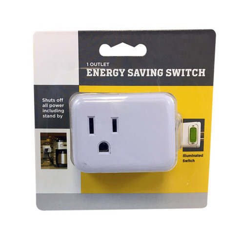 1 Outlet Energy Saver Tap with OnOff Switch FN-PB-001-WH