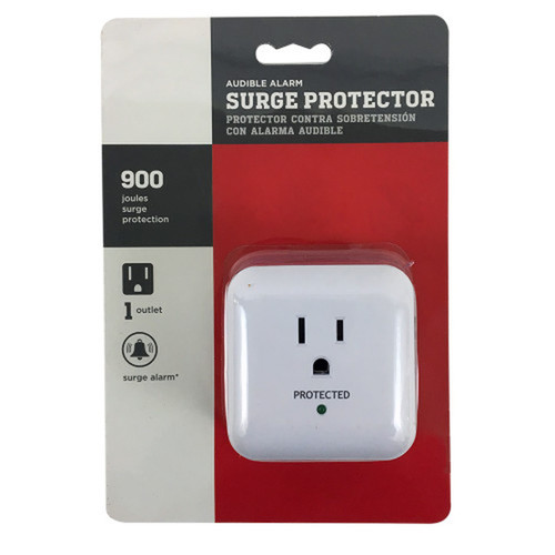 1 Outlet Power Tap - 900J Surge Protection - White FN-PB-101-WH