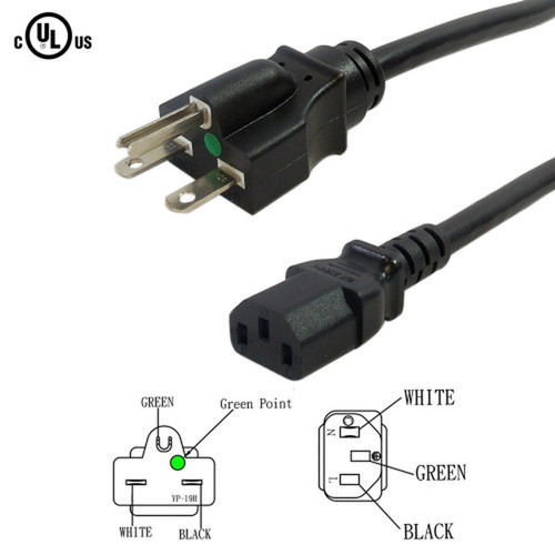 10ft Hospital Grade 6-15P to C13 Power Cable 14AWG SJT 250V 15A FN-PW-H135-10