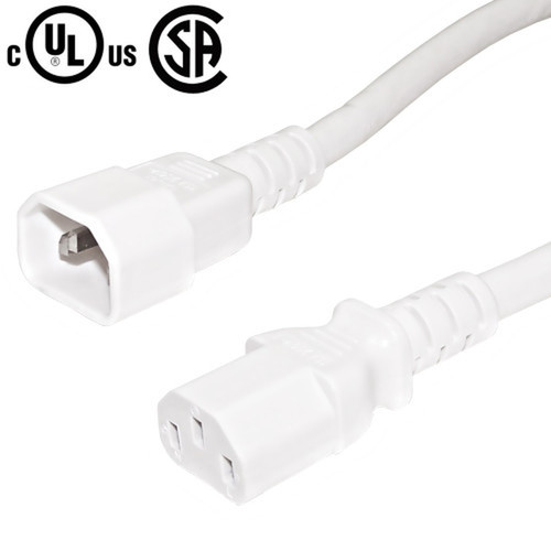 10ft IEC C13 to IEC C14 Power Cable - 14AWG SJT - White FN-PW-100C-10WH