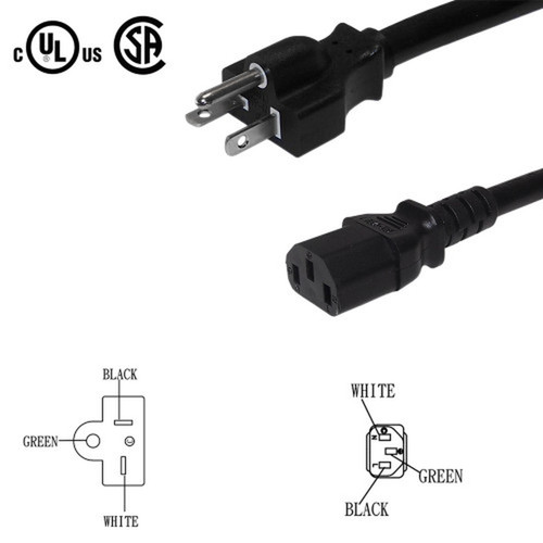 3ft NEMA 5-20P to IEC C13 Power Cable - 14AWG SJT FN-PW-130-03