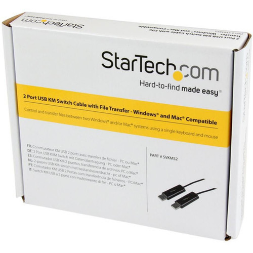 StarTechcom 2 Port USB Keyboard Mouse Switch Cable w File Transfer for PC and Macreg - 6 ft USB Data Transfer Cable for Switch - SVKMS2