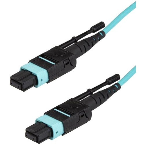 StarTech.com 3m 10 ft MPO / MTP Fiber Optic Cable - Plenum-Rated MTP to MTP Cable - OM3, 40G MPO Cable - Push/Pull-Tab - MPO MTP Cable (Fleet Network)