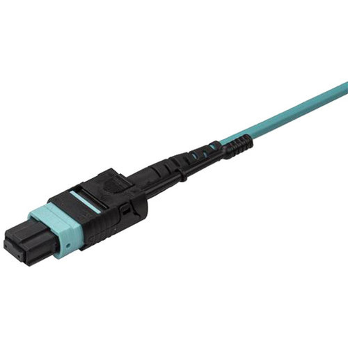 StarTechcom 10m 30 ft MPO  MTP to LC Breakout Cable - Plenum Rated Fiber Optic Cable - OM3 Multimode 40Gb - PushPull-Tab - Aqua - MPO8LCPL10M