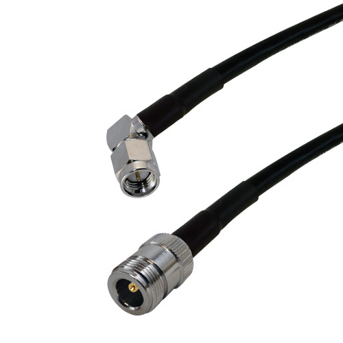 25ft LMR-195 N-Type Female to SMA Male (Right Angle) Cable ( Fleet Network )