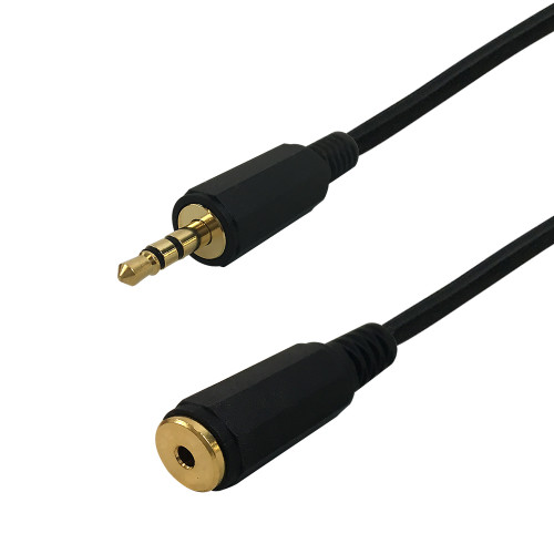 3ft Premium Phantom Cables 2.5mm Female To 3.5mm Male Cable 24AWG FT4 - Black ( Fleet Network )