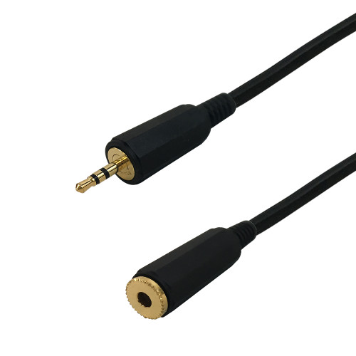 1.5ft Premium Phantom Cables 2.5mm Male To 3.5mm Female Cable 24AWG FT4 - Black ( Fleet Network )