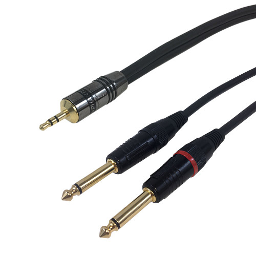 6ft Premium Phantom Cables 3.5mm Male to 2x 1/4 inch TS Male Audio Cable FT4 ( Fleet Network )