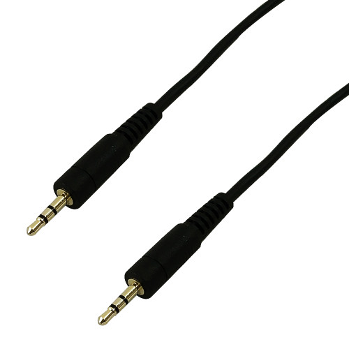 25ft 2.5mm stereo male to male 28AWG FT4 - Black ( Fleet Network )