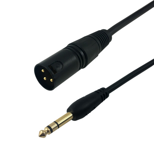 10ft XLR 3-pin Male to 1/4 Inch TRS Male Balanced Cable - Black ( Fleet Network )