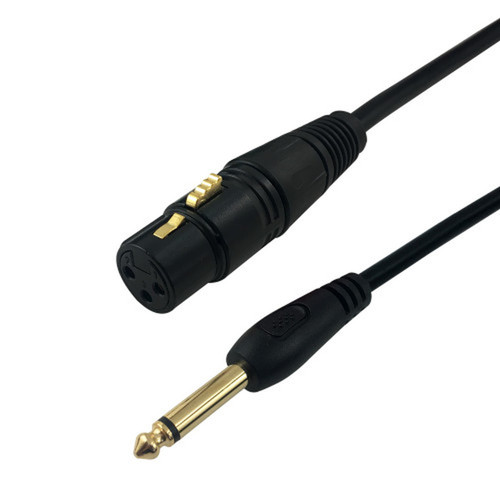 6ft XLR 3-pin Female to 14 Inch TS Male Unbalanced Cable - Black FN-PAU-325-06