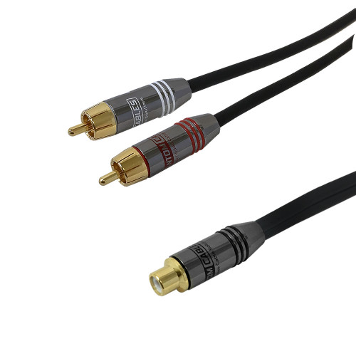 3ft Premium Phantom Cables Single RCA Female to 2 x RCA Male Audio Cable FT4 ( Fleet Network )