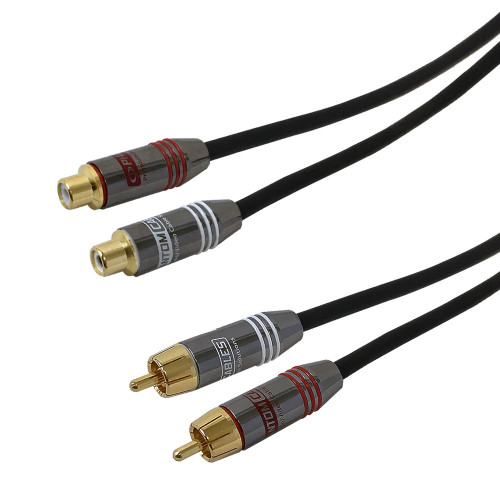 3ft Premium Phantom Cables Dual Channel RCA Male to Female Audio Cable ( Fleet Network )