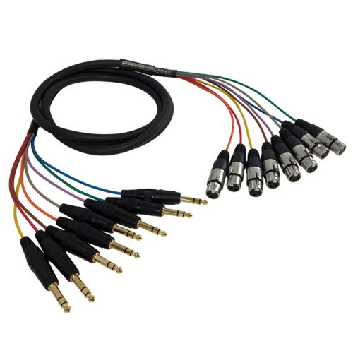 3ft Premium  TRS Male to XLR Female Balanced Analog 8-Channel Snake Cable FN-S8-TRS-XLRF-03
