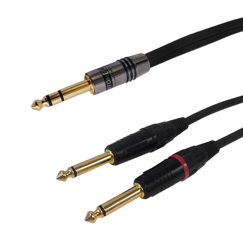 3ft Premium Phantom Cables 1/4 inch TRS Male to 2x 1/4 inch TS Male Audio Cable FT4 ( Fleet Network )