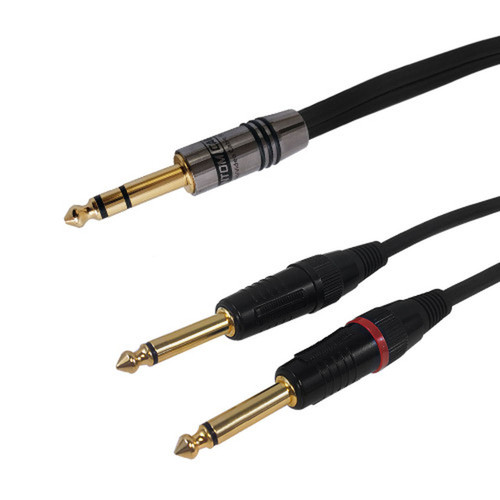 15ft Premium Phantom Cables 14 inch TRS Male to 2x 14 inch TS Male Audio Cable FT4 FN-TRSM-2TSM-15
