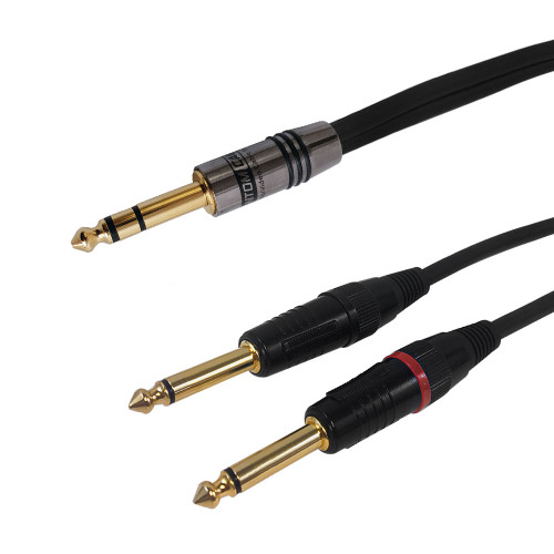 15ft Premium Phantom Cables 1/4 inch TRS Male to 2x 1/4 inch TS Male Audio Cable FT4 ( Fleet Network )