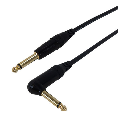 15ft Premium TS Mono Male to TS Mono Right Angle Male InstrumentGuitar Cable FN-TS1R-15