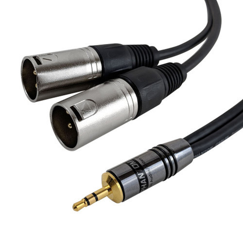 6ft Premium Y-Splitter 35mm to 2x XLR Male Unbalanced Cable FN-35MM-2XLRM-06