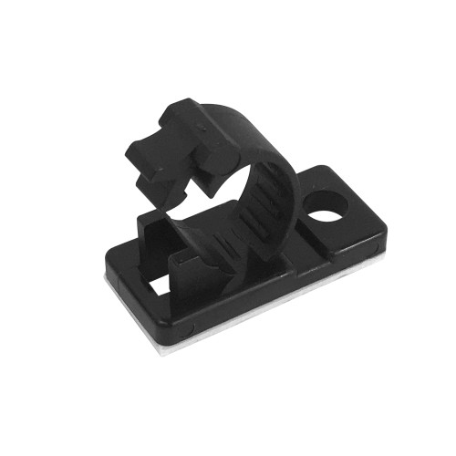 100pk Cable Clamp, 7.5mm OD Cable, Self-Adhesive or Screw-Down - Black ( Fleet Network )