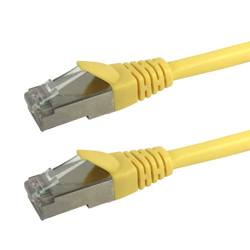 1ft RJ45 Cat6 Stranded Shielded 26AWG Molded Patch Cable CMR - Yellow ( Fleet Network )