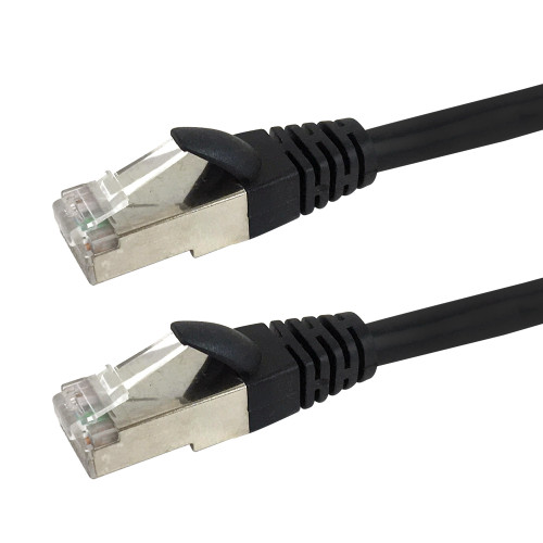 10ft RJ45 Cat6 Stranded Shielded 26AWG Molded Patch Cable CMR - Black ( Fleet Network )