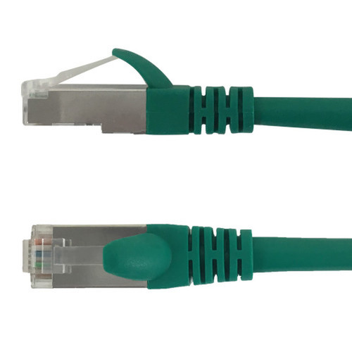 10ft RJ45 Cat6 Stranded Shielded 26AWG Molded Patch Cable CMR - Green FN-CAT6SM-10GN