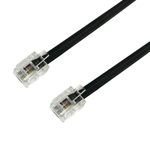 3ft RJ11 Modular Data Cable Straight Through 6P4C - Black ( Fleet Network )