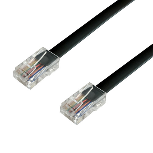 3ft RJ45 Modular Telephone Cable Cross-Wired 8P8C - Black ( Fleet Network )