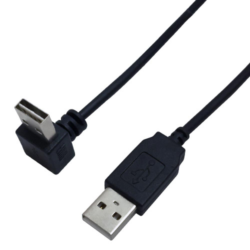 3ft USB 2.0 A Straight Male to A Up/Down Angle Male Cable - Black ( Fleet Network )