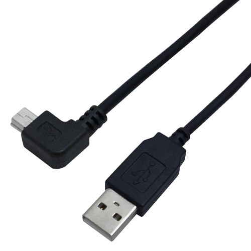 3ft USB 2.0 A Straight Male to Mini-B 5-Pin Left Angle Cable - Black ( Fleet Network )