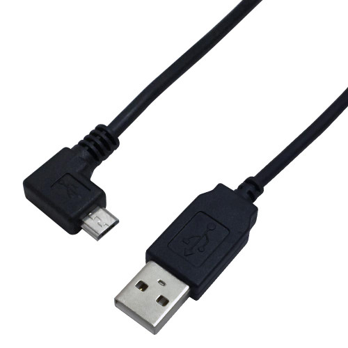 1ft USB 2.0 A Straight Male to Micro-B Left Angle Cable - Black ( Fleet Network )