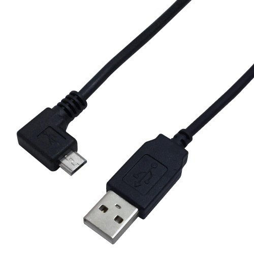 3ft USB 2.0 A Straight Male to Micro-B Left Angle Cable - Black ( Fleet Network )