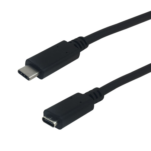 6 inch USB 3.1 Type-C Male to Type-C Female Cable 10G 3A - Black ( Fleet Network )