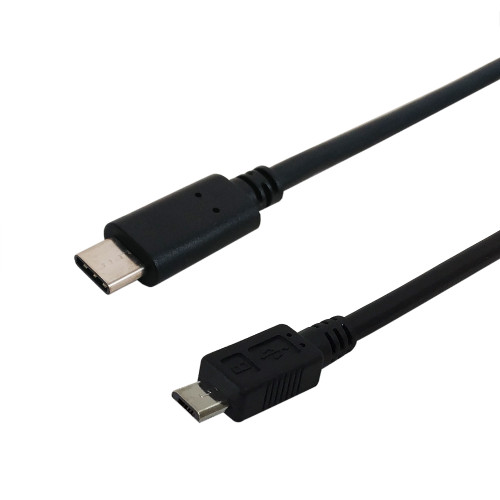 10ft USB 2.0 Type-C Male to Micro-B Male Cable 480Mpbs 3A - Black ( Fleet Network )