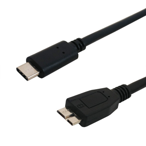 1.5ft USB 3.1 Type-C male to Micro-B male cable 10G 3A - Black ( Fleet Network )