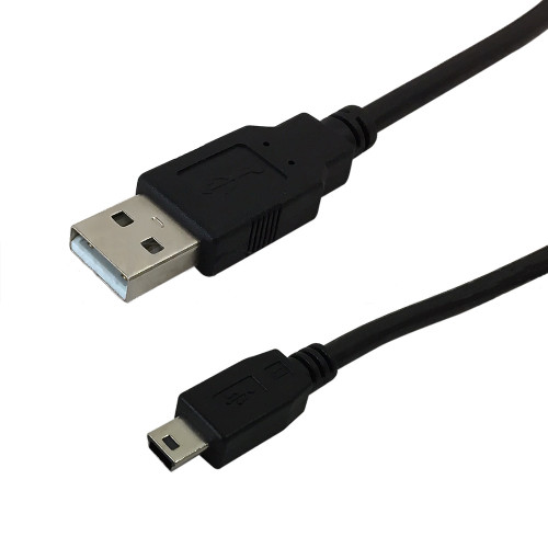 1ft USB 2.0 A Male to Mini-B 5-pin Male Hi-Speed Cable - Black ( Fleet Network )